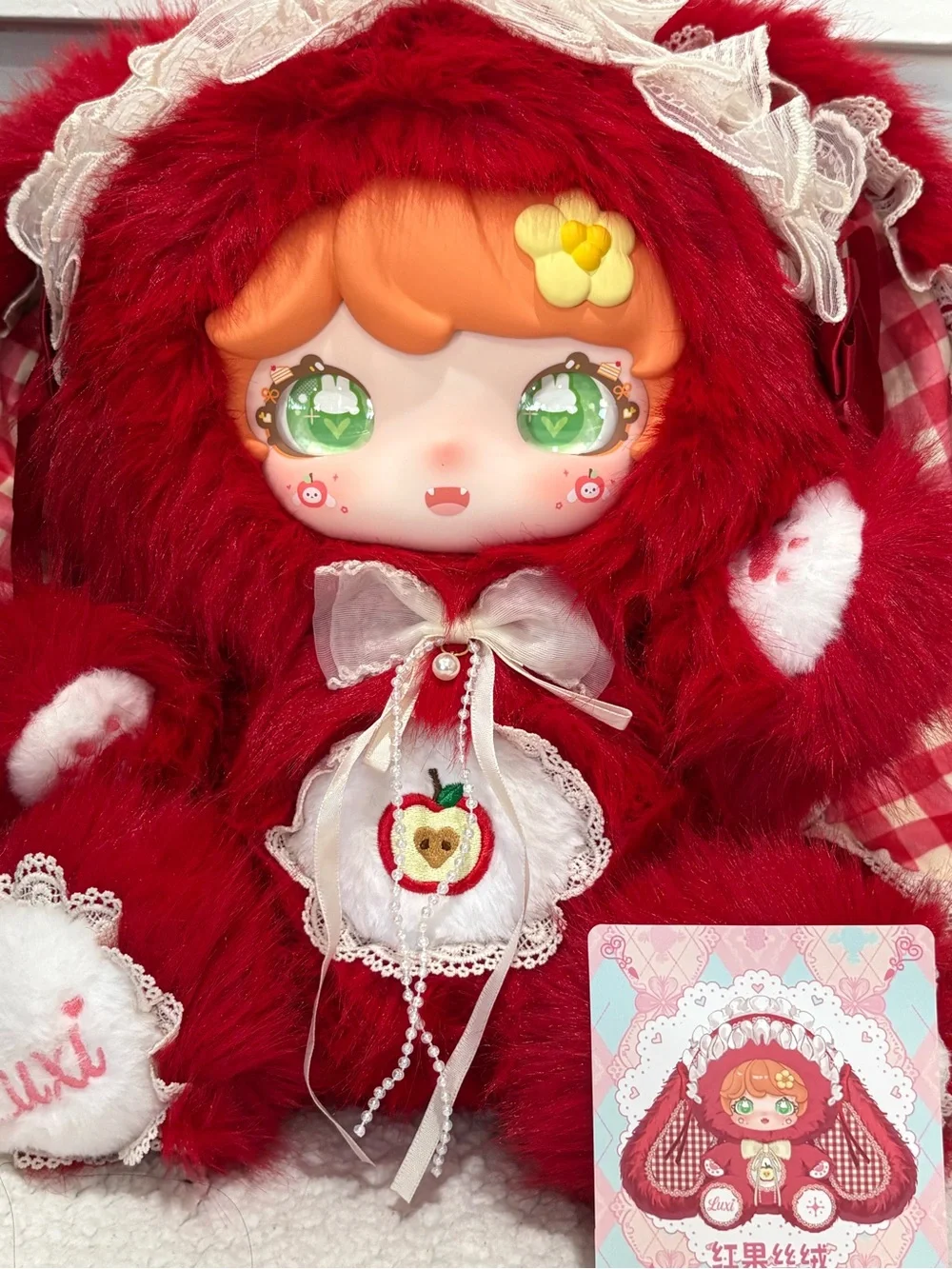 LUXI-Angel I Bunny 800% Series 3 Sweetheart Plush Red velvet Apple bunny